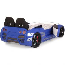 Дитяче ліжко машина GTR Blue 190х90 см з підсвіткою, музикою, шкіряний салон, пультом